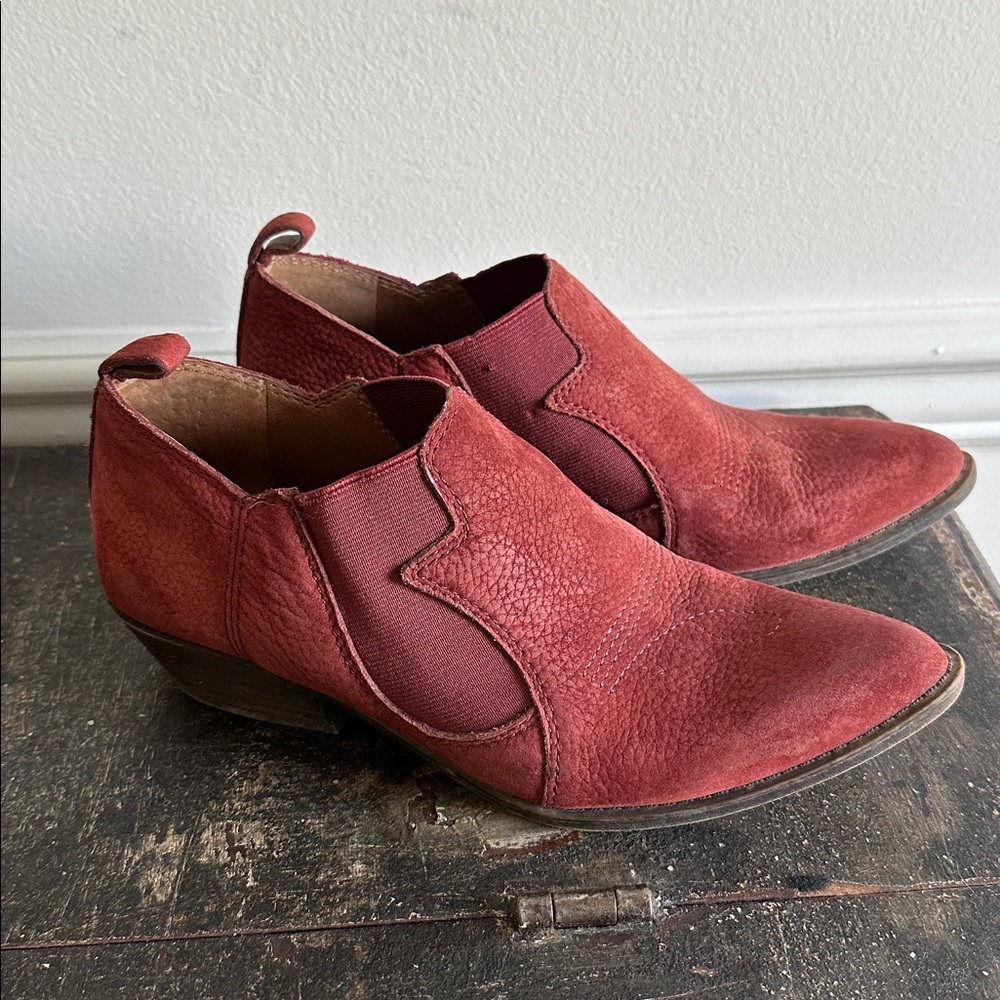 Lucky Brand Women's Ankle Boots 6.5 Joelle Leather Suede Western